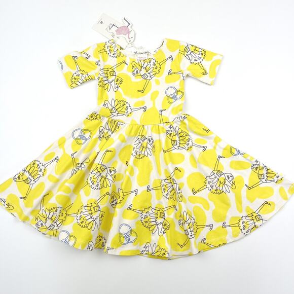 NWT Noe & Zoe Berlin Yellow Ostrich Dress - Picture 2 of 7